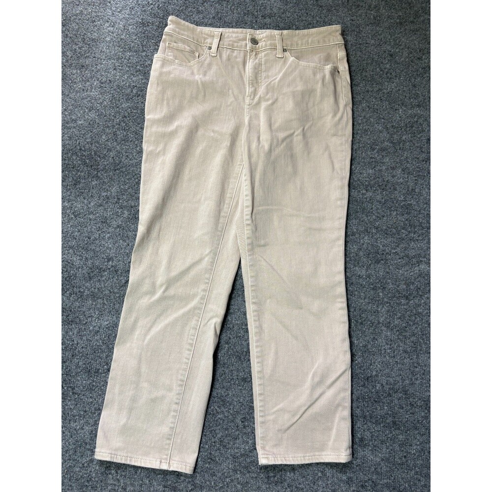 Chicos So Slimming Jeans Womens Size 8 Chico Size .5 Beige Girlfriend Slim Crop